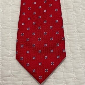 Thomas Pink - Red Tie with Blue Floral Pattern